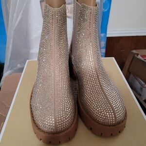 Michael Kors Women's Rhinestone Ankle Boots - Silver and Tan